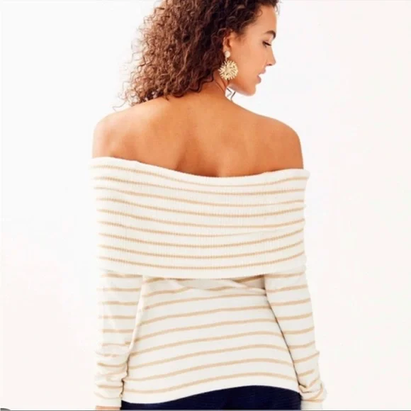 Brand new with tags Lilly christin sweater. Size small. White and beige stripes - Picture 3 of 7